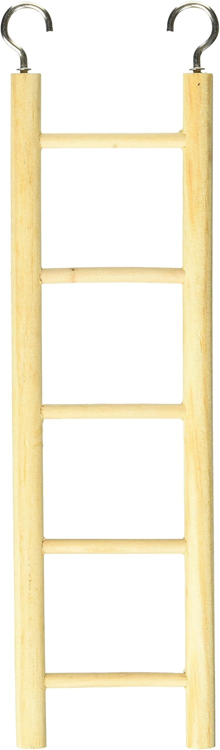Penn Plax 5-Step Wooden Bird Ladder 8 inches Tall